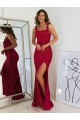 Sem Mangas Decote Quadrado Lantejoulas Veludo Bainha Vestidos de Festa