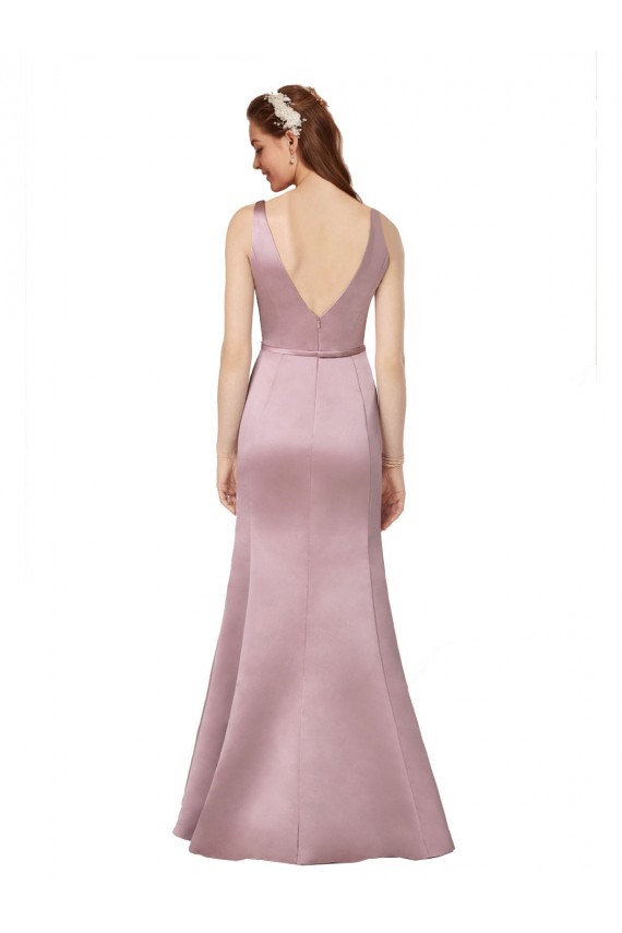 Sem Mangas Decote V Costas em V Cetim Bainha Vestidos de Madrinha / Vestidos de Noite / Vestidos de Festa