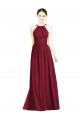 Sem Mangas Cabeçada Abrir de volta Chiffon Linha A Borgonha Vestido de Festa / Vestido de Madrinha