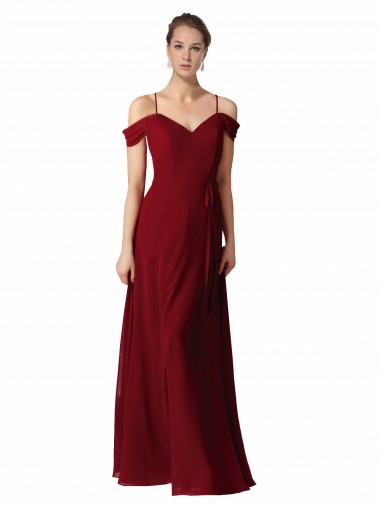 Sem Mangas Amor Chiffon Linha A Vestido de Madrinha / Vestido de Noite