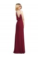 Sem Mangas Decote V Chiffon Linha A Longo Vestido de Baile Formais