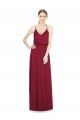 Sem Mangas Decote V Chiffon Linha A Borgonha Longo Vestidos de Madrinha