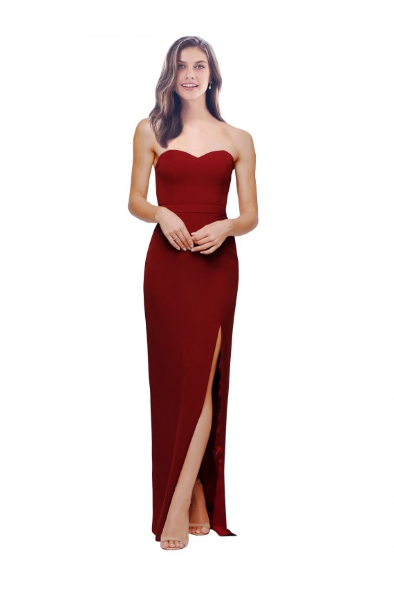 Sem Mangas Amor Lombar Crepe Esticado Bainha Longo Vestidos de Madrinha / Vestidos de Noite / Vestidos de Festa