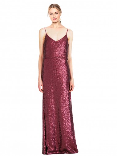 Sem Mangas Cabeçada Lantejoulas Linha A Vestidos de Madrinha / Vestidos de Noite / Vestidos de Festa