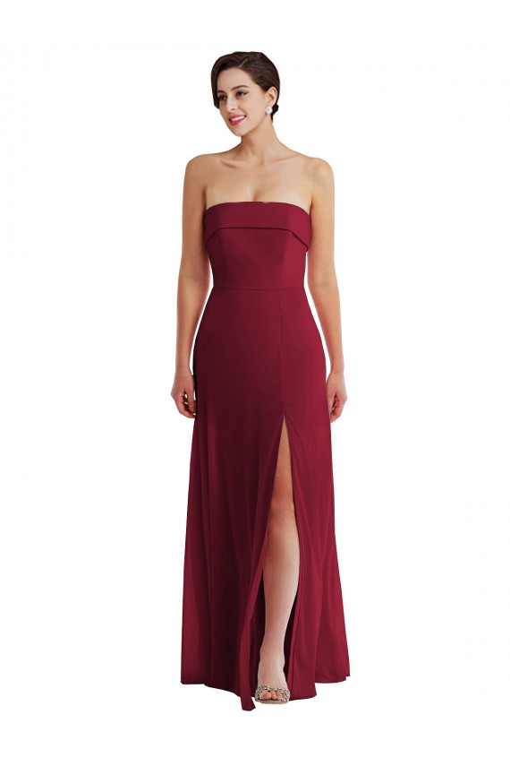 Sem Mangas Sem alças Lombar Chiffon Linha A Vestidos de Madrinha / Vestidos de Noite