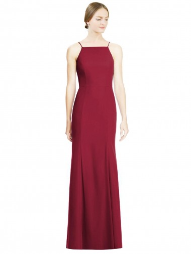 Sem Mangas Alças finas Chiffon Sereia Vestidos de Madrinha