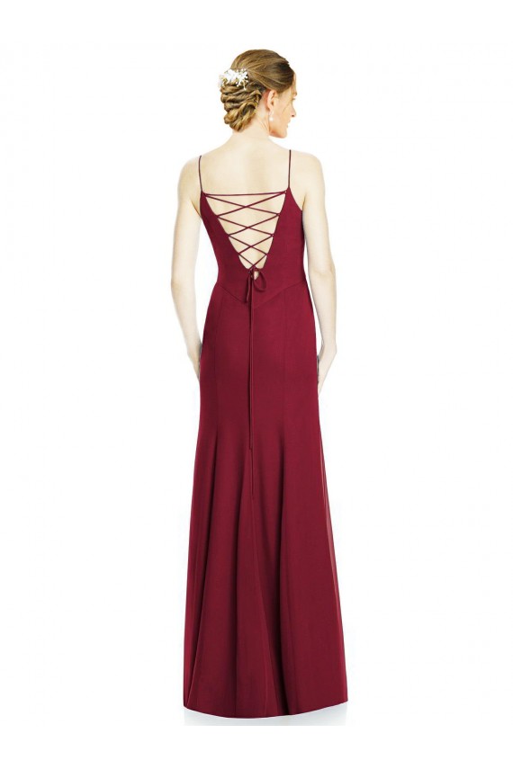 Sem Mangas Alças finas Chiffon Sereia Vestidos de Madrinha