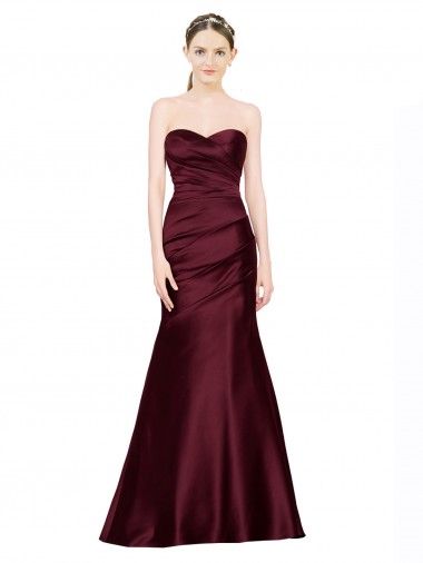 Sem Mangas Amor Lombar Cetim Sereia Vestidos de Madrinha / Vestidos de Noite / Vestidos de Festa