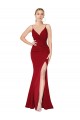 Sem Mangas Decote Alto Costas em V Crepe Esticado Sereia Vestidos de Madrinha / Vestidos de Noite / Vestidos de Festa