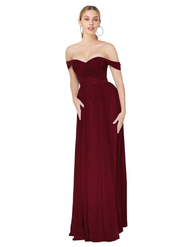 Sem Mangas Fora do Ombro Chiffon Sereia Vestidos de Madrinha / Vestidos de Noite / Vestidos de Festa