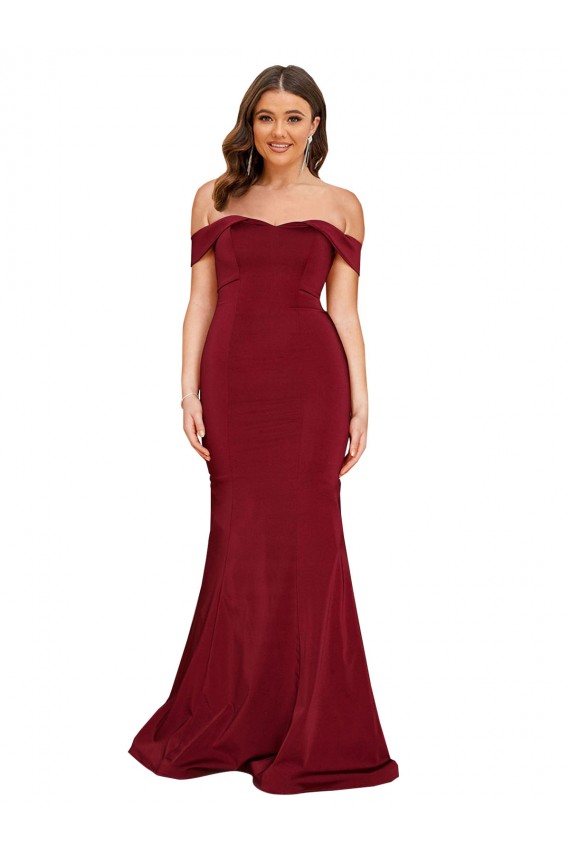Sem Mangas Fora do Ombro Spandex Sereia Vestidos de Madrinha / Vestidos de Noite / Vestidos de Festa