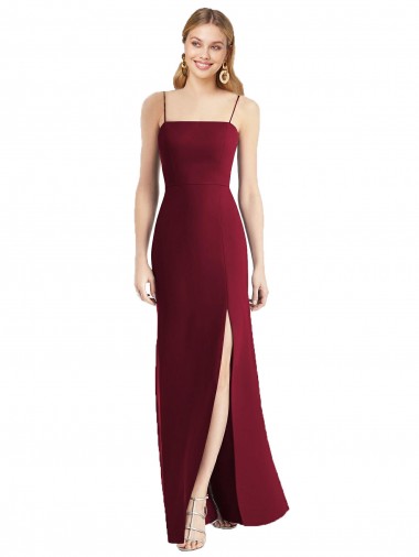 Sem Mangas Alças finas Amarrar para trás Chiffon Trombeta Vestidos de Madrinha