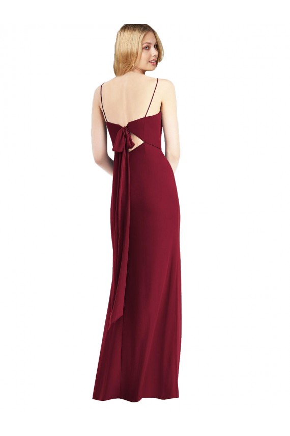 Sem Mangas Alças finas Amarrar para trás Chiffon Trombeta Vestidos de Madrinha