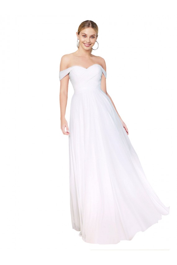 Sem Mangas Fora do Ombro Chiffon Linha A Vestidos de Madrinha / Vestidos de Noite / Vestidos de Festa