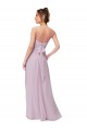 Sem Mangas Amor Chiffon Linha A Brilho Rosa Vestidos de Madrinha