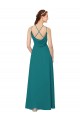 Sem Mangas Decote Alto Criss Cruz Chiffon Bainha Vestidos de Madrinha