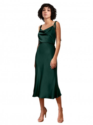 Sem Mangas Decote Capuz Cetim Elástico Bainha Vestidos de Madrinha / Vestidos de Noite / Vestidos de Festa