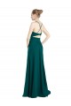 Sem Mangas Decote V Buraco da fechadura Chiffon Linha A Caçador Verde Longo Vestidos de Madrinha
