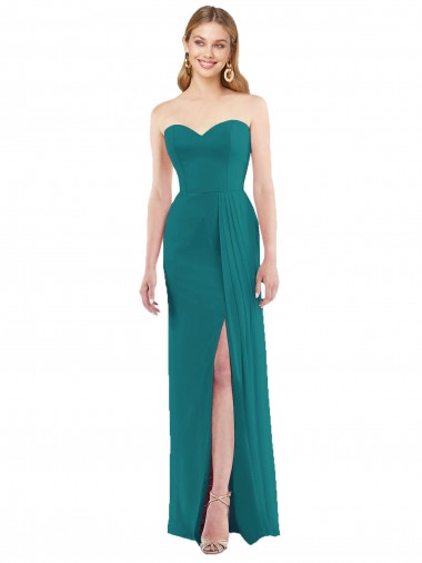Sem Mangas Amor Chiffon Trombeta Longo Vestidos de Madrinha