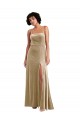 Sem Mangas Decote Quadrado Lombar Veludo Elástico Linha A Vestidos de Madrinha / Vestidos de Noite / Vestidos de Festa