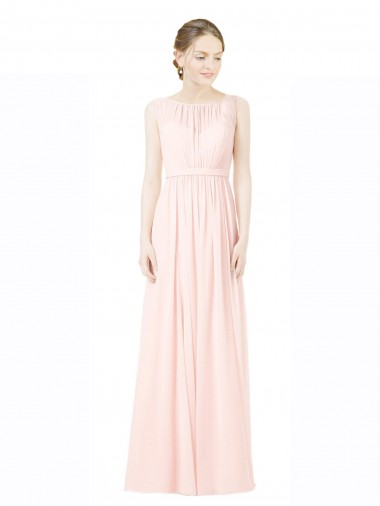 Sem Mangas Amor Costas em V Chiffon Linha A Vestidos de Madrinha