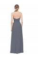 Sem Mangas Amor Chiffon Linha A Cinza Ardósia Longo Vestidos de Madrinha