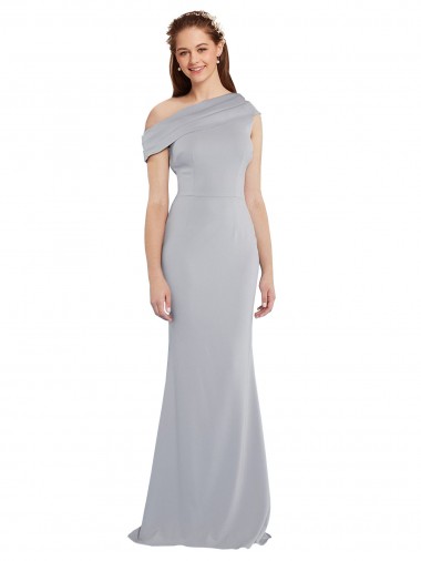 Sem Mangas Um Ombro Crepe Esticado Sereia Cinzento 24# Vestidos de Madrinha / Vestidos de Noite / Vestidos de Festa