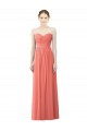 Sem Mangas Amor Chiffon Linha A Coral Longo Vestidos de Madrinha