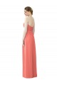 Sem Mangas Amor Chiffon Linha A Coral Longo Vestidos de Madrinha