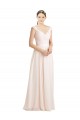 Sem Mangas Amor Abrir de volta Chiffon & Renda Linha A Longo Vestidos de Madrinha