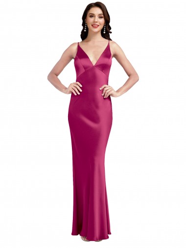 Sem Mangas Alças finas Lombar Cetim Elástico Linha A Vestidos de Madrinha / Vestidos de Noite / Vestidos de Festa