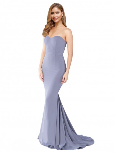 Sem Mangas Amor Lombar Crepe Esticado Sereia Longo Vestidos de Madrinha / Vestidos de Noite / Vestidos de Festa