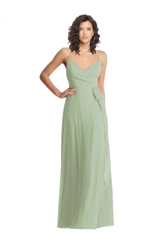 Sem Mangas Alças finas Chiffon Trombeta Vestidos de Madrinha / Vestidos de Noite