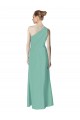 Sem Mangas Um Ombro Chiffon Linha A Jade Longo Vestidos de Madrinha