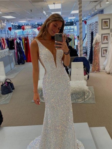 Sem Mangas Decote V Lantejoulas Veludo Bainha Vestidos de Festa