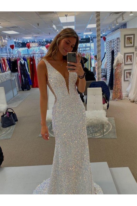 Sem Mangas Decote V Lantejoulas Veludo Bainha Vestidos de Festa