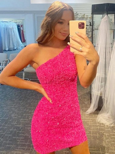 Sem Mangas Um Ombro Lantejoulas Veludo Bainha Vestidos de Festa / Vestidos Formais