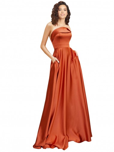 Sem Mangas Decote redondo Lombar Cetim Sedoso Linha A Vestidos de Madrinha / Vestidos de Noite / Vestidos de Festa