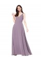 Sem Mangas Decote V Lombar Chiffon Bainha Vestidos de Madrinha / Vestidos de Noite
