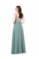 Sem Mangas Decote V Lombar Chiffon Bainha Vestidos de Madrinha / Vestidos de Noite