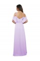 Ombro Frio Fora do Ombro Chiffon Linha A Vestidos de Madrinha