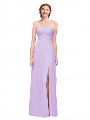 Sem Mangas Amor Chiffon Linha A Lilás Longo Vestidos de Madrinha