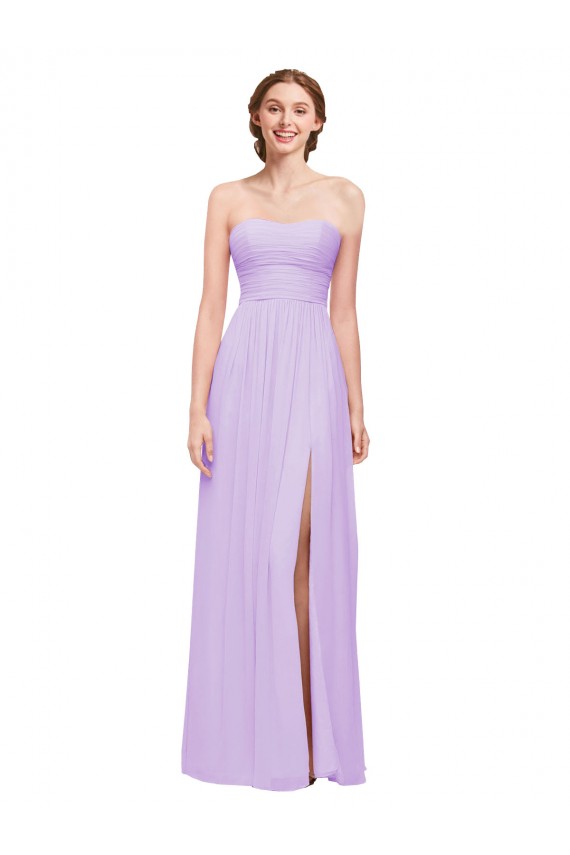 Sem Mangas Amor Chiffon Linha A Lilás Longo Vestidos de Madrinha