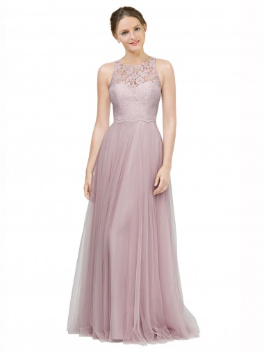 Sem Mangas Amor Tule & Renda Linha A Vestidos de Madrinha