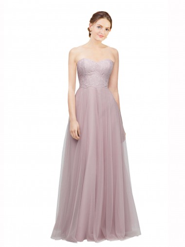 Sem Mangas Amor Tule & Renda Linha A Longo Vestidos de Madrinha