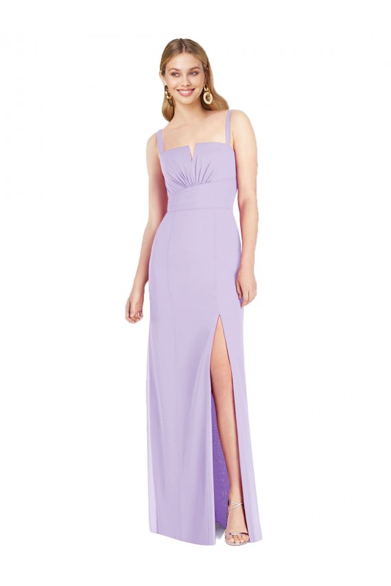 Sem Mangas Alças finas Chiffon Sereia Longo Vestidos de Madrinha