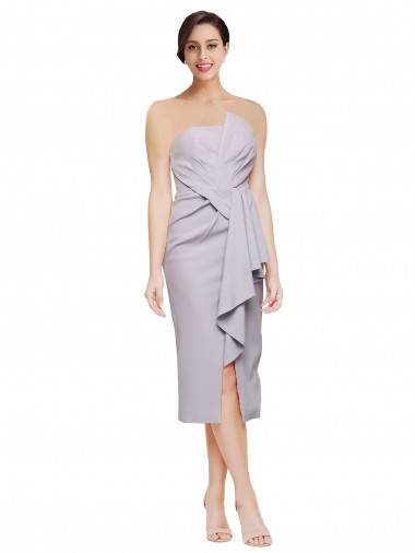 Sem Mangas Sem alças Lombar Crepe Esticado Bainha Curto Vestidos de Madrinha / Vestidos de Noite / Vestidos de Festa