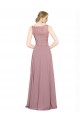 Sem Mangas Decote Ilusão Chiffon & Renda Linha A Vestidos de Madrinha / Vestidos de Festa