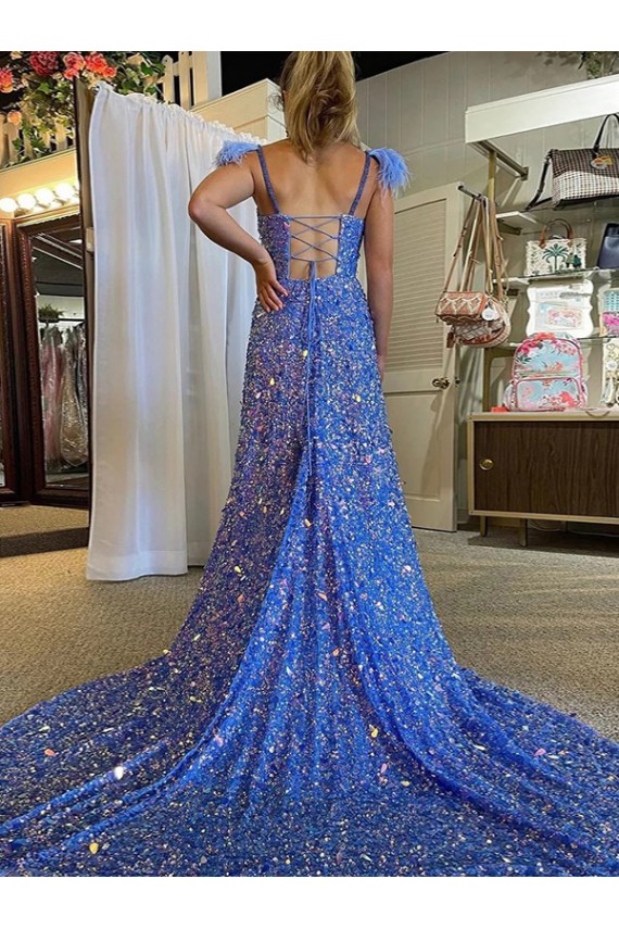 Sem Mangas Decote V Lantejoulas Veludo Linha A Vestidos de Festa