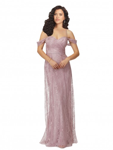 Sem Mangas Fora do Ombro Criss Cruz Renda Linha A Vestidos de Madrinha
